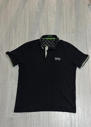 Футболка поло hugo boss green moisture manager чорна (оригінал)