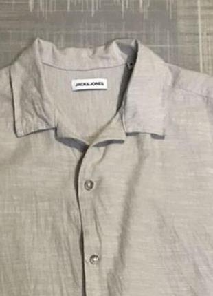 Jack&jones 💙чоловічий одяг/бежева  сорочка з короткими рукавами💛42/xl/50