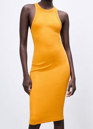 Трендова сукня в рубчик ввд zara, m