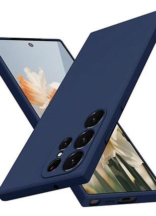 Чехол fiji full soft premium для samsung galaxy s22 ultra (s908) противоударный бампер с микрофиброй dark blue
