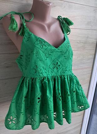 Новая блуза прошва хлопок h&m разм м