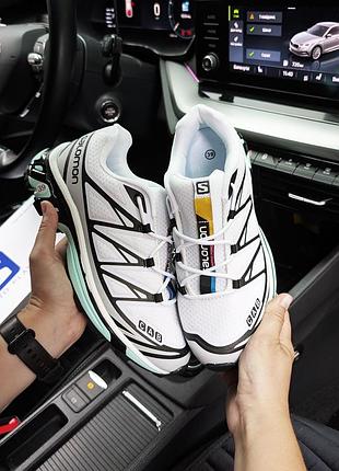 Кроссовки salomon xt 6 белые с голубым (унисекс)