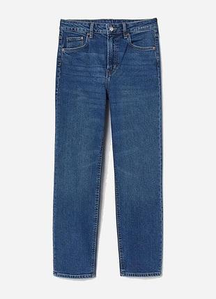 Базові сині джинси h&m vintage slim high waist жіночі прямі з високою посадкою талією