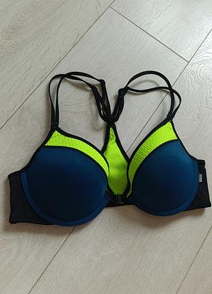 Бюстгальтер спортивный бюст застежка спереди лиф pink victoria's secret 75b 70c