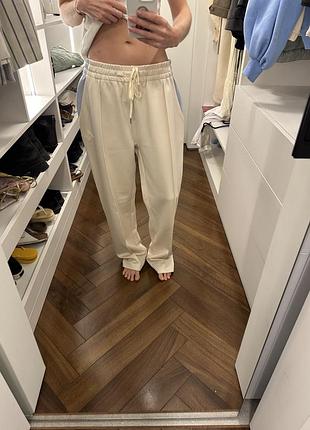 Штани cernucci молочні wide leg преміум, розмір l