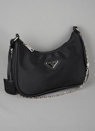 Сумка клатч grada re-edition 2005 сумочка черная нейлоновая на плечо chanel gucci dior louis vuitton fendi celine