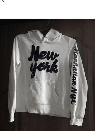H&m 💙підлітковий одяг/ біла  толстовка 💛на 158 см зріст