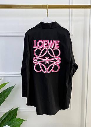 Чорна котонова сорочка жіноча loewe