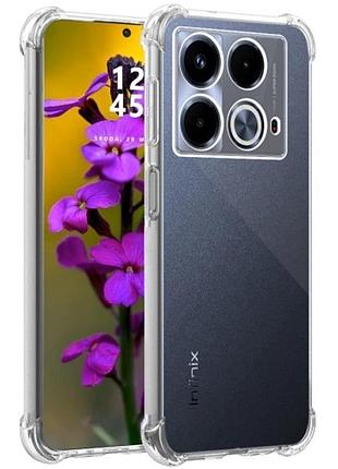 Чехол-накладка getman ease logo tpu для infinix note 40 4g , прозрачный защитный кейс с усиленными углами, защитой камеры