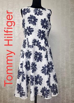 Легкое фактурное платье Tommy hilfiger в цветочный принт (размер m/l, us 8)