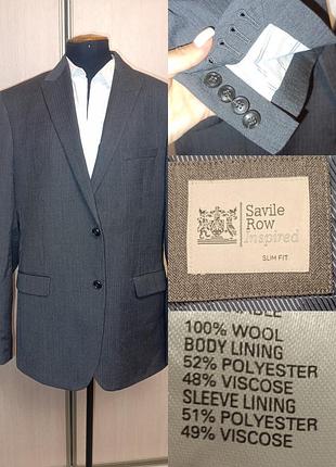Вовняний піджак savile row. розстібаються манжети