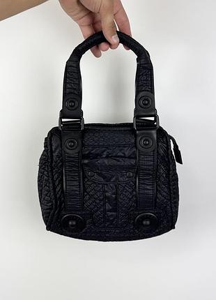 Маленька вінтажна сумка vintage diesel still brave after all these years black quilted nylon bag y2k оригінал чорна жіноча з коротким ручками