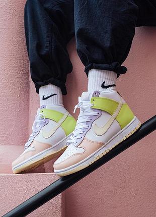 Кроссовки nike dunk high lemon twist баскетбольные кожаные jordan