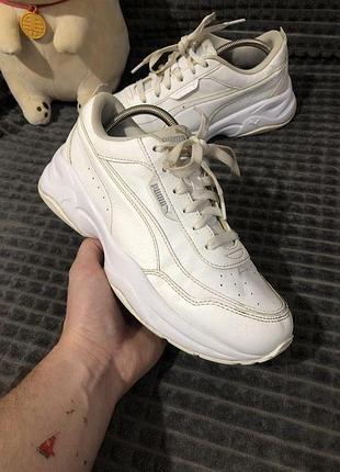 Puma cilia mode (38.5) 24.5-25см женские кроссовки белые из эко-кожи