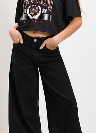 ✨ продам стильні чорні джинси wide leg ✨ .