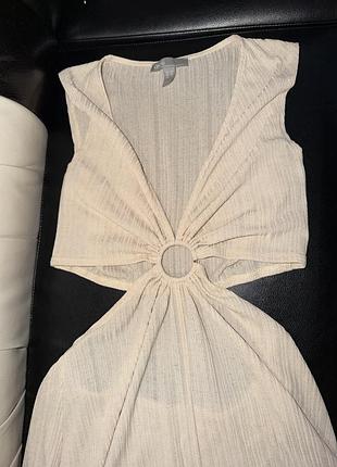 Сукня з вирізами жіноча asos (size:38, поліестер бежева)