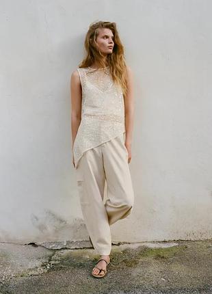 Льняні штани zara