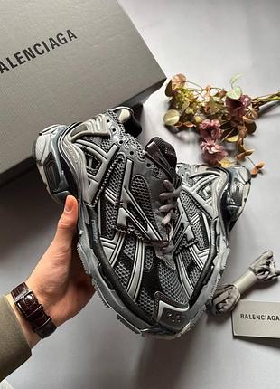 Сірі чоловічі кросівки balenciaga runner grey black x баленсіага 41