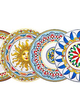 Набор 4 шт фарфоровых тарелок dolche white 21 см