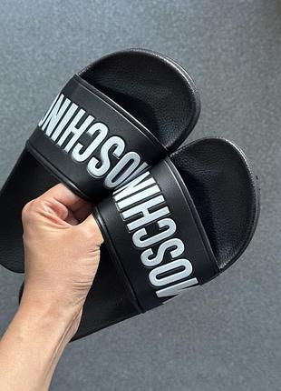 Нові шльопанці шльопки сланці moschino, топ якість, верх натуральна шкіра! дуже зручні, ортопедична підошва! розміри 36-40