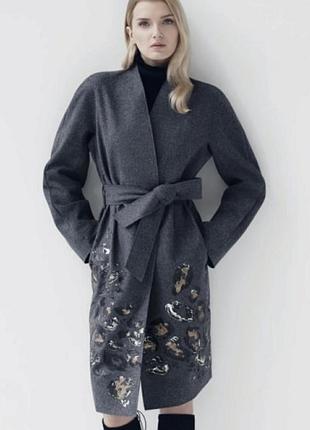 Escada шерстяное лёгкое пальто кардиганс декором  /11761/