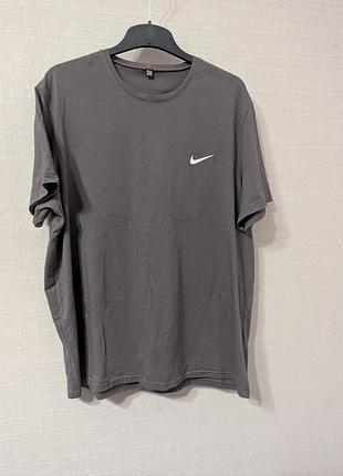 Футболка nike серая базовая 5xl хлопок с эластаном