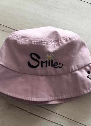 Дитяча рожева панамка smile, 4-7 років (розмір 52-54)