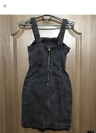 Denim co💙дитячий одяг/темно-сірий джинсивий сарафан 💛на 140 зріст 10 років