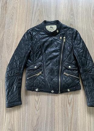 Жіноча шкіряна стьобана куртка косуха burberry london