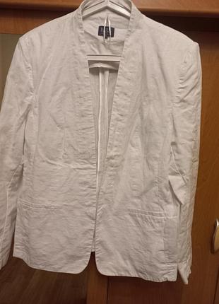 Продам білий лляний піджак marks &spencer (20)