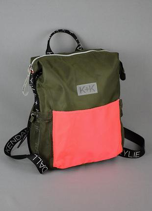 Рюкзак kendall + kylie зелений сумка наплічна жіноча брендова емблема портфель оригінал             nike michael kors guess dkny moschino puma