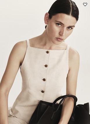 Бежевий лляний жилет h&m - розмір 34