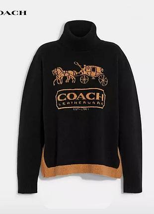 Свитер  coach  из смеси шерсти и кашемира с контрастным узором /0000h/
