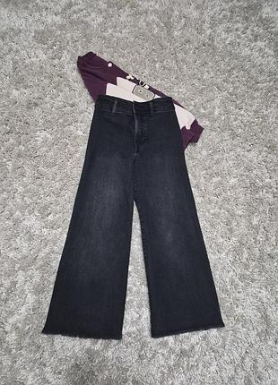 Джинсы zara 122, 6, лучше 116, 6, джинсы черные палаццо, штаны клешики
