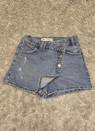Шорти- спідниця zara 116, 6,  шорти-юбка зара для 5-6 років джинсові