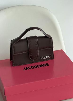 Сумка жіноча jacquemus le bambino mini bag шоколадний через плечі жакмюс