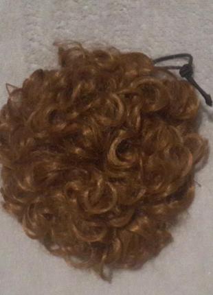 Афрокудри готовая прическа волосы шиньон кудри прическа заколка резинка4 фото