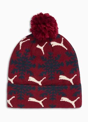 Шапка puma fair isle pom pom snowflake osfa