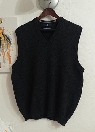 Мужская шерстяная жилетка marks &amp; spencer (blue harbour) / 100% extrafine lambswool.