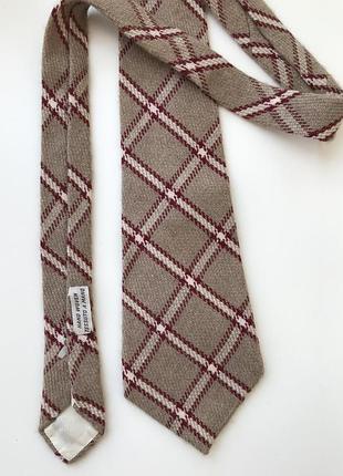 Кашемірова бежева краватка в клітинку ermenegildo zegna італія кашемировый галстук винтаж в стилі барбері burberry