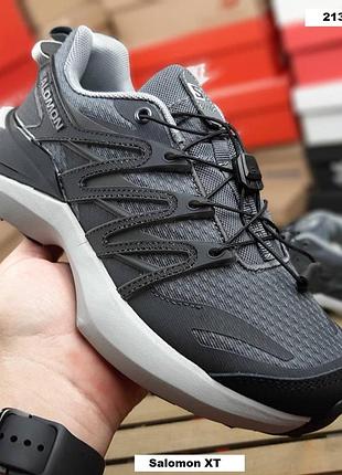 Жіночі кросівки salomon xt pu re advanced сірі саломон хт пу ре адвендед зі швидкою шнурівкою 38 (23.5 см)
