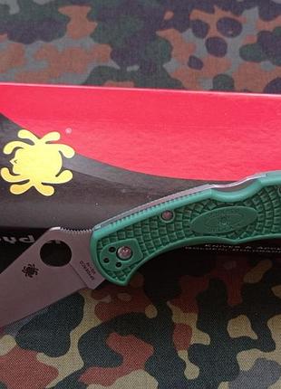 Cкладной карманный нож для ежедневного ношения edc spyderco delica 4 green 18.5см, легкий туристический нож спайдерко зеленый,клипса, замок back lock