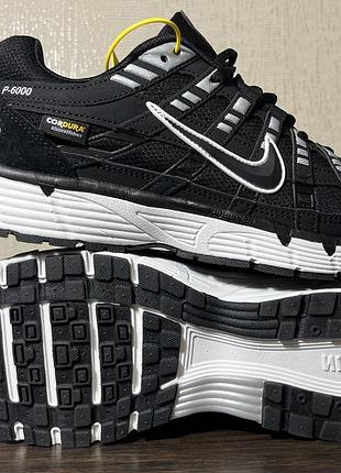 Кроссовки nike p-6000 premium™ black, черные, мужские.