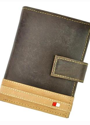 Мужской кожаный кошелек always wild n104l-r-mhd rfid коричневый -