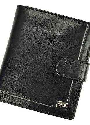 Мужской кожаный кошелек rovicky pc-102l-bar rfid черный -