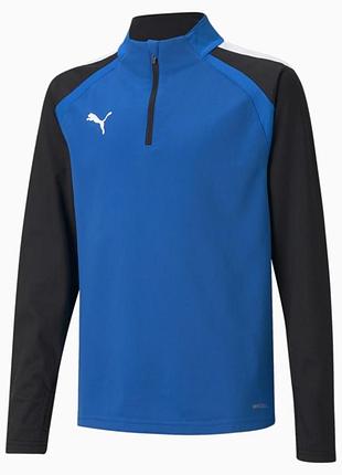 Джемпер puma teamliga 1/4 zip kids 657237-02, цвет синий, размер (европа) - 140cm 657237-02 152 см