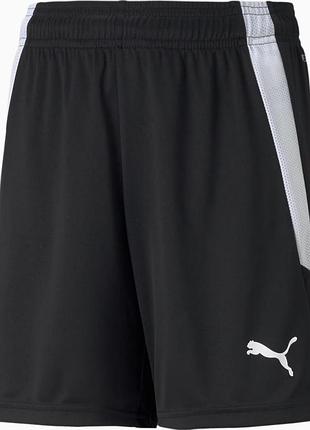 Шорты puma teamliga shorts jr черный, белый дит 140 см 704931-03 xl