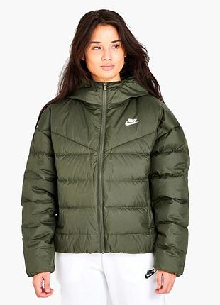Куртка жіноча nike sportswear storm-fit windrunner down hooded jacket green dq5903-222 xs