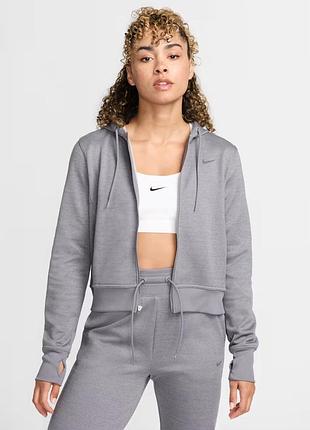 Толстовка жіноча nike therma-fit one full-zip hoodie grey fb5216-091 s