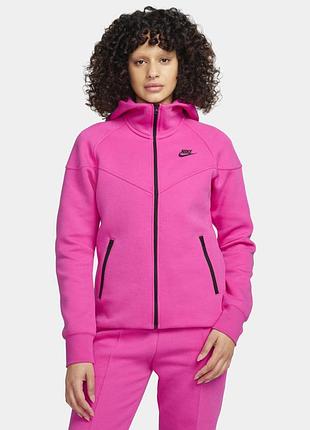 Толстовка жіноча nike sportswear tech fleece windrunner pink fb8338-605 xs